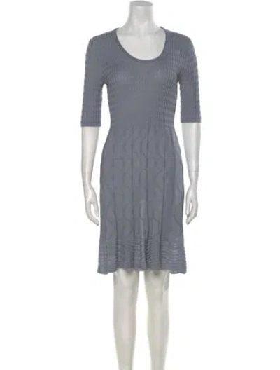 Pre-owned Missoni Patterned Mini Dress In Blue