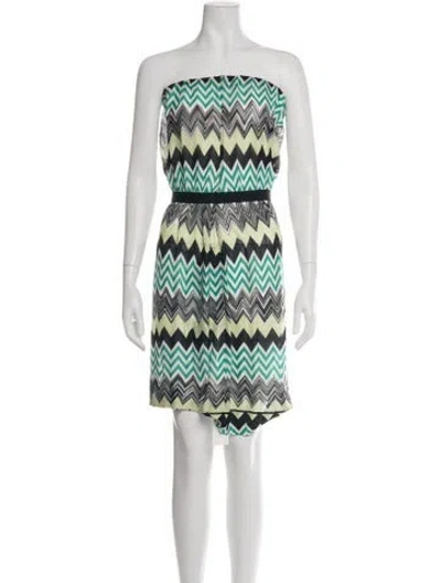 Pre-owned Missoni Patterned Mini Dress In Blue