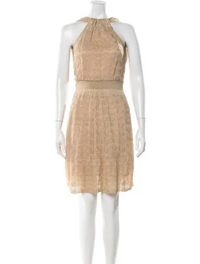 Pre-owned Missoni Patterned Mini Dress In Gold