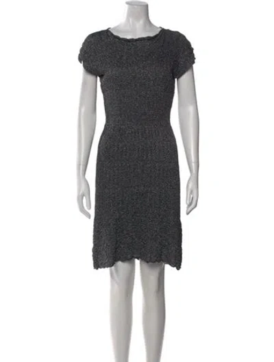 Pre-owned Missoni Patterned Mini Dress In Gray