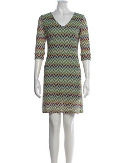 Pre-owned Missoni Patterned Mini Dress In Gray
