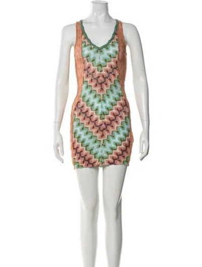 Pre-owned Missoni Patterned Mini Dress In Multi