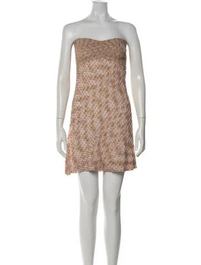 Pre-owned Missoni Patterned Mini Dress In Neutral