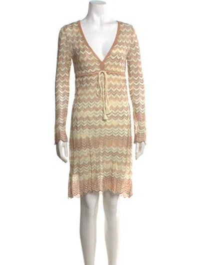 Pre-owned Missoni Patterned Mini Dress In Neutral