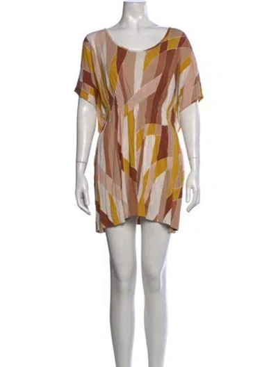 Pre-owned Missoni Patterned Mini Dress In Neutrals
