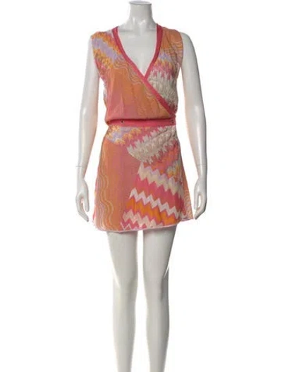 Pre-owned Missoni Patterned Mini Dress In Pink