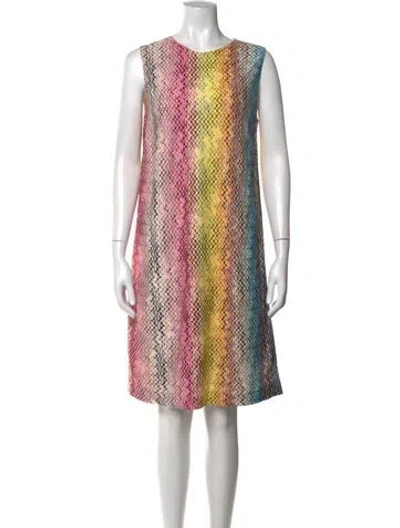 Pre-owned Missoni Patterned Mini Dress In Pink