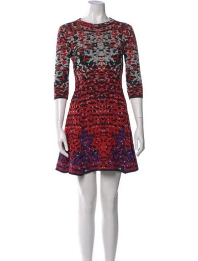 Pre-owned Missoni Patterned Mini Dress In Red