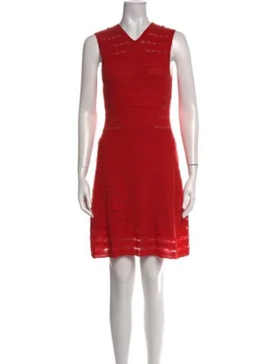 Pre-owned Missoni Patterned Mini Dress In Red