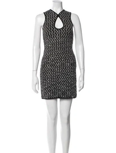Pre-owned Missoni Patterned Mini Dress In White