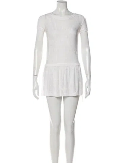 Pre-owned Missoni Patterned Mini Dress In White