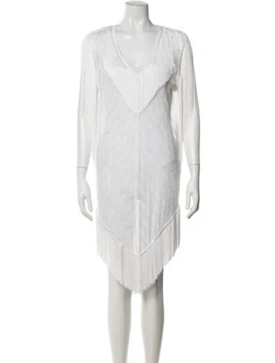 Pre-owned Missoni Patterned Mini Dress In White