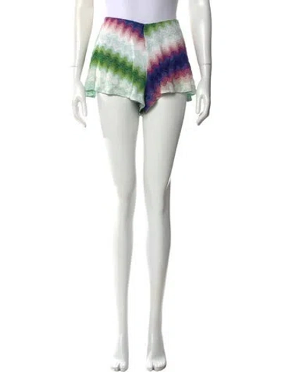 Pre-owned Missoni Patterned Mini Shorts In Green