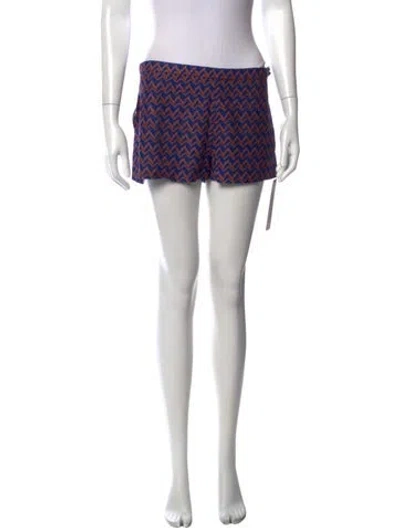 Pre-owned Missoni Patterned Mini Shorts W/ Tags In Blue