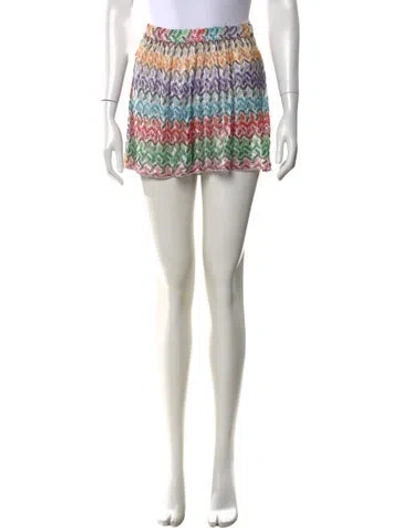 Pre-owned Missoni Patterned Mini Shorts In White