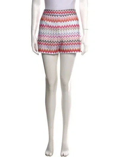 Pre-owned Missoni Patterned Mini Shorts In White
