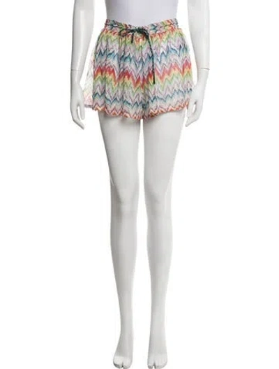 Pre-owned Missoni Patterned Mini Shorts In White