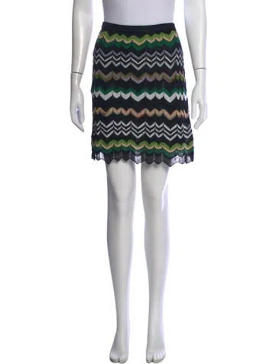 Pre-owned Missoni Patterned Mini Skirt In Black