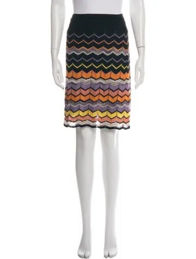 Pre-owned Missoni Patterned Mini Skirt In Black