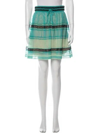 Pre-owned Missoni Patterned Mini Skirt In Blue