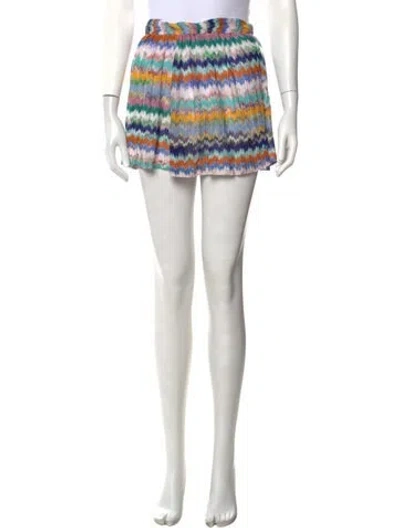 Pre-owned Missoni Patterned Mini Skirt In Blue