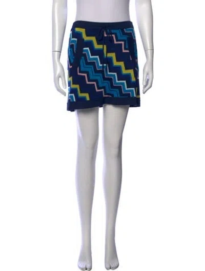 Pre-owned Missoni Patterned Mini Skirt In Blue