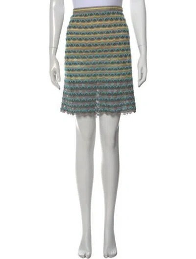 Pre-owned Missoni Patterned Mini Skirt In Green