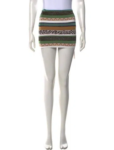 Pre-owned Missoni Patterned Mini Skirt In Metallic/orange