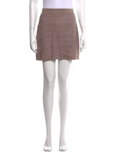 Pre-owned Missoni Patterned Mini Skirt In Metallic/pink
