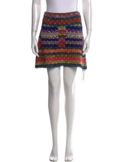 Pre-owned Missoni Patterned Mini Skirt In Neutral