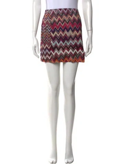 Pre-owned Missoni Patterned Mini Skirt In Neutral