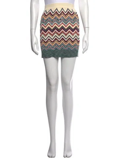 Pre-owned Missoni Patterned Mini Skirt In Neutral