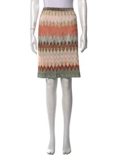 Pre-owned Missoni Patterned Mini Skirt In Pink