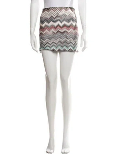 Pre-owned Missoni Patterned Mini Skirt W/ Tags In Green