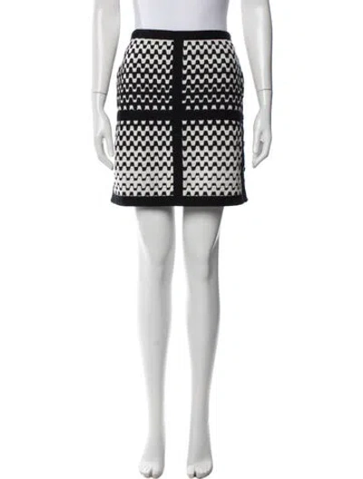 Pre-owned Missoni Patterned Mini Skirt In White