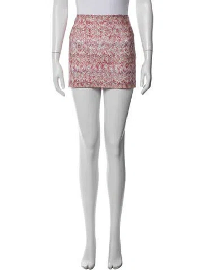 Pre-owned Missoni Patterned Mini Skirt In White