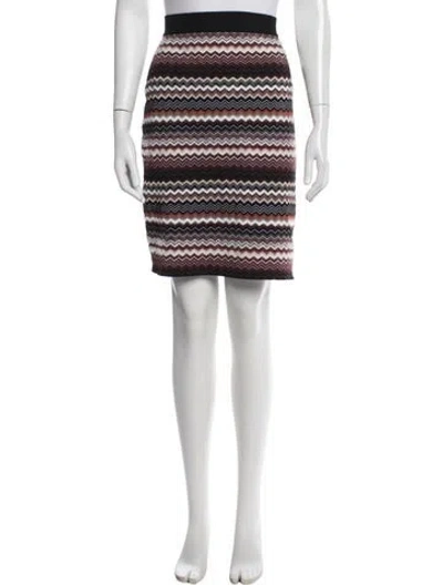 Pre-owned Missoni Patterned Mini Skirt In White