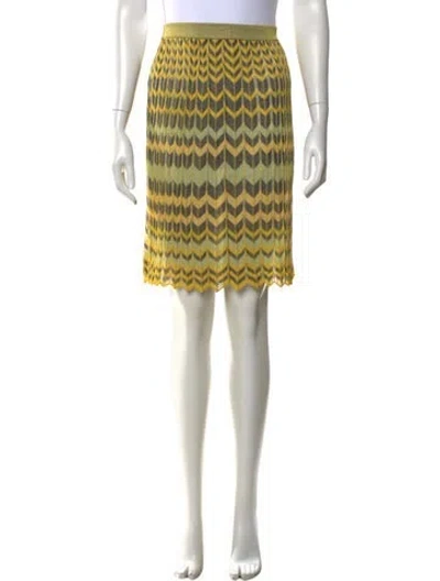 Pre-owned Missoni Patterned Mini Skirt In Yellow
