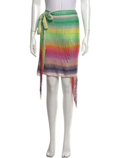 Pre-owned Missoni Patterned Mini Skirt In Yellow
