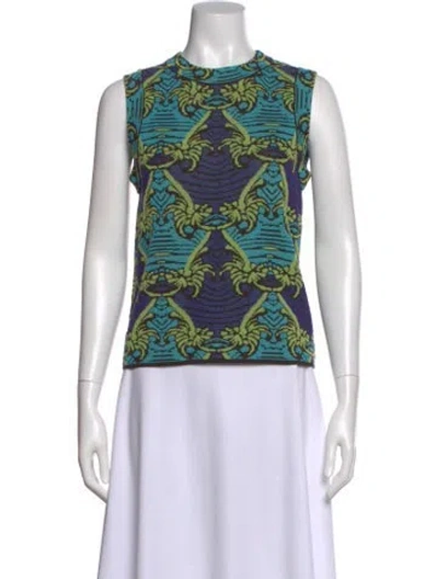Pre-owned Missoni Patterned Mock Neck Top In Black