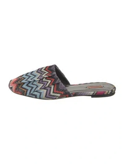 Pre-owned Missoni Patterned Mules In Multi