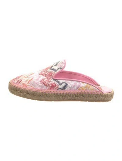 Pre-owned Missoni Patterned Mules In Pink