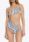 Missoni Multicolor Wave Asymmetric Cutout One-piece Swimsuit In Multicolor