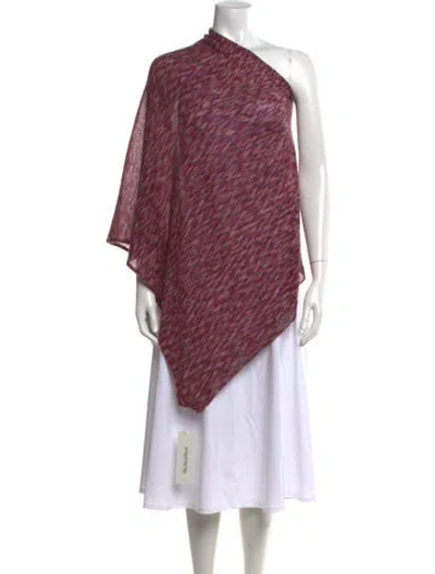 Pre-owned Missoni Patterned One-shoulder Sweater In Pink