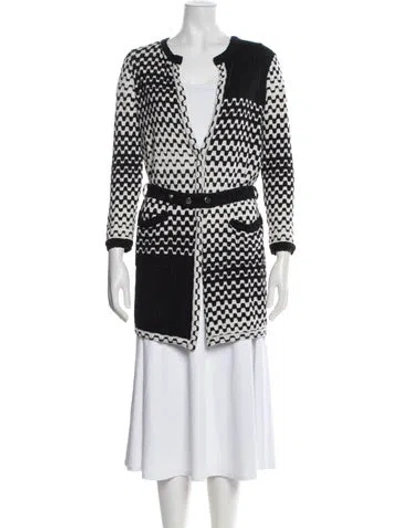 Pre-owned Missoni Patterned Open Front Sweater In Black