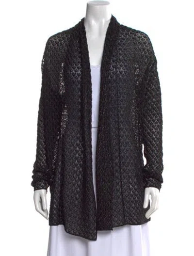 Pre-owned Missoni Patterned Open Front Sweater In Black