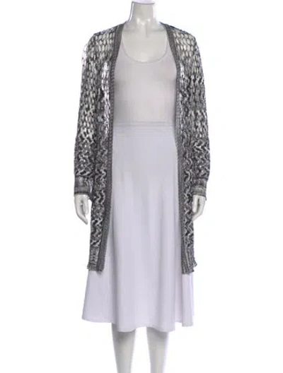 Pre-owned Missoni Patterned Open Front Sweater In Multi
