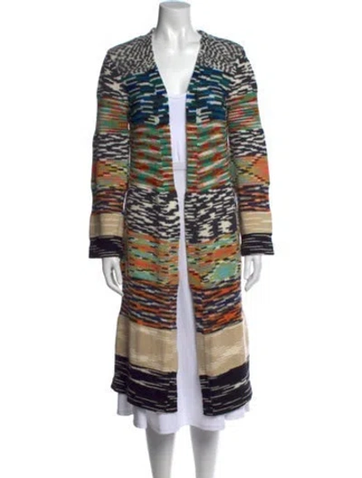 Pre-owned Missoni Patterned Open Front Sweater In Neutral