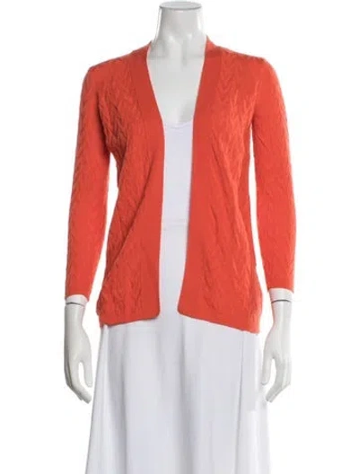 Pre-owned Missoni Patterned Open Front Sweater In Orange