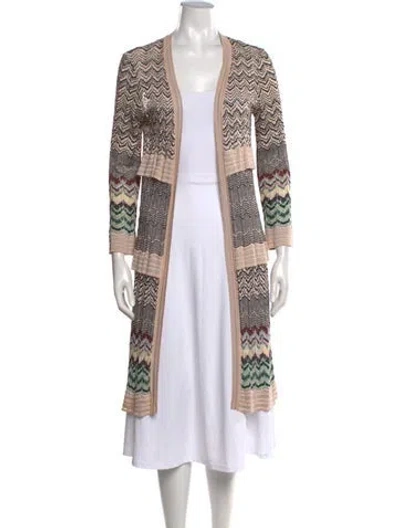 Pre-owned Missoni Patterned Open Front Sweater In Pink